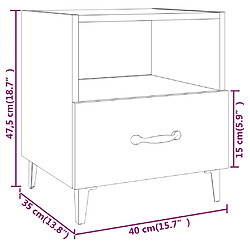 vidaXL Tables de chevet 2 pcs Sonoma gris Bois d'ingénierie pas cher