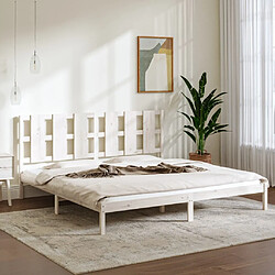 Maison Chic Lit Super King - Cadre de lit,Structure du lit Contemporain pour chambre Blanc Bois massif 180x200 cm -MN79808