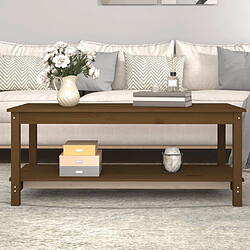 ComfortXL Table Basse Marron Miel 110x55x45 Cm Bois Massif De Pin