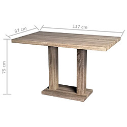 vidaXL Table de salle à manger MDF Aspect de chêne pas cher