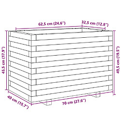 vidaXL Jardinière 70x40x49,5 cm bois de pin imprégné pas cher