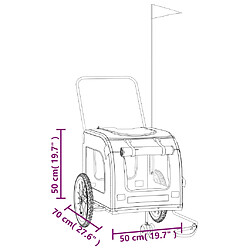 vidaXL Remorque de vélo pour animaux de compagnie vert et gris pas cher