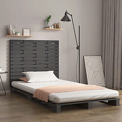 Maison Chic Tête de lit scandinave,Meuble de chambre murale Gris 126x3x91,5 cm Bois massif de pin -MN73220