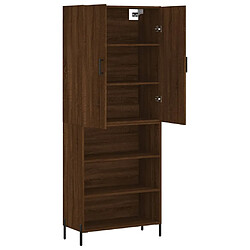 Avis vidaXL Buffet haut Chêne marron 69,5x34x180 cm Bois d'ingénierie