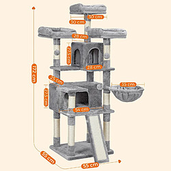 Helloshop26 Arbre à chat XXL tour de jeux 168 cm gris clair 12_0001126