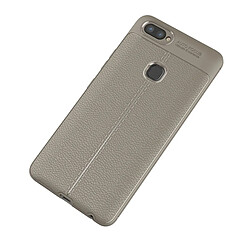 Wewoo Coque gris Étui de protection TPU Vivo X20 Plus Litchi Texture