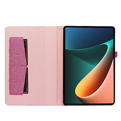 Etui en PU avec support et porte-carte pour votre Xiaomi Pad 5/Pad 5 Pro - rose