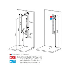 Colonne de douche hydromassante NOVELLINI REVIF PLUS 118 cm