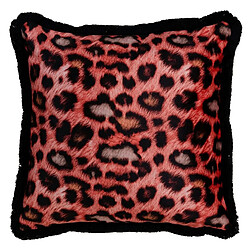 BigBuy Home Coussin Orange Léopard 45 x 45 cm