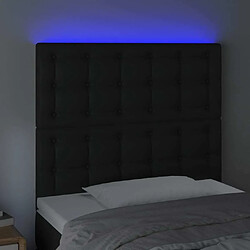 Avis Maison Chic Tête de lit scandinave à LED,meuble de chambre Noir 90x5x118/128 cm Similicuir -MN45944