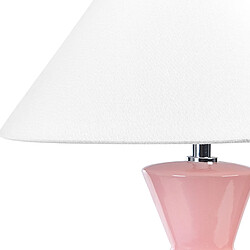 Beliani Lampe à poser en céramique rose FERRY pas cher