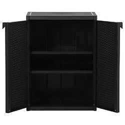 Avis vidaXL Armoire de rangement de jardin Noir 65x45x88 cm PP Rotin