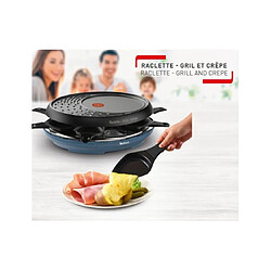 Appareil à raclette 8 personnes 1050w + grill + crêpière - re310401 - TEFAL