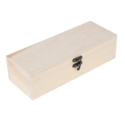 Boîte de Rangement Rectangle Coffret en Bois Boîte de Stockage 4 Fentes - 25x9.5x7cm