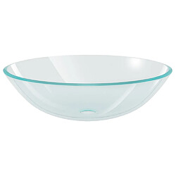 vidaXL Lavabo Verre trempé 42 cm Transparent