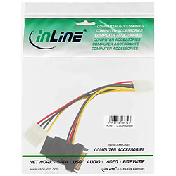 Câble adaptateur d'électricité SATA, InLine®, SATA prise femelle à 3x 5,25"" mâle, 15cm