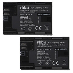 vhbw 2x Batteries compatible avec Canon EOS 5D Mark IV, 5DS, 5DS R, 5D Mark III, 5D Mark II appareil photo, reflex numérique (1600mAh, 7,2V, Li-ion)