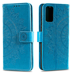 Etui en PU empreinte fleur bleu pour votre Xiaomi Mi 10 Lite 5G/Mi 10 Youth 5G