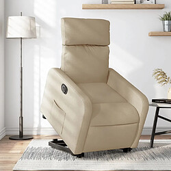 vidaXL Fauteuil inclinable électrique crème tissu