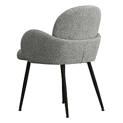 Avis Moloo ALICE-Chaise en tissu bouclé Gris Cendré et pieds métal noir (x2)