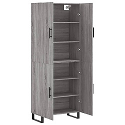 Avis vidaXL Buffet haut Sonoma gris 69,5x34x180 cm Bois d'ingénierie