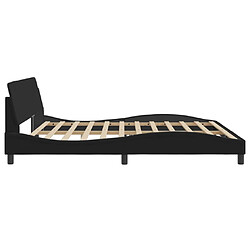 Acheter Vidaxl Cadre de lit avec tête de lit Noir 200x200 cm Tissu