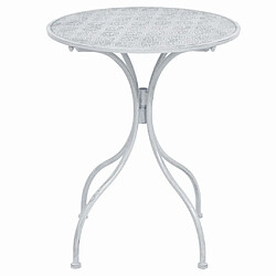 Maison Chic Table de bistro et chaises d'extérieur 3 pcs,Ensemble de bistro de jardin pour relax Acier Blanc grisatre -GKD215092