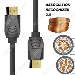 Avis Tech Discount TD® Câble HDMI HD cordon ultra alimentation haut débit compatible ethernet audio branchement appareils électroniques connecteur nylo