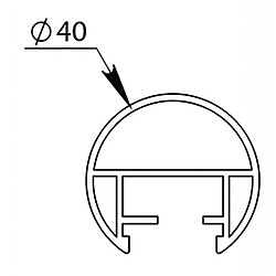 Du Val MAIN COURANTE RONDE D40 MM LG2ML ALU ANO ARG