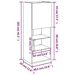 vidaXL Meuble TV avec lumières LED chêne fumé 40,5x30x102 cm pas cher