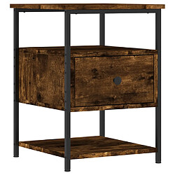 vidaXL Table de chevet chêne fumé 40x42x56 cm bois d'ingénierie