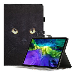 Etui en PU Impression de motifs antichoc avec support et porte-cartes yeux de chat pour votre Lenovo Tab P11 TB-J606F/iPad Air (2013)/iPad Air 2 9.7 (2017/2018)