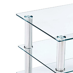 Helloshop26 Meuble télé buffet tv télévision design pratique transparent 120 cm verre trempé 2502216 pas cher