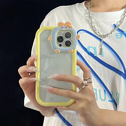 GUPBOO Étui pour iPhone13 Étui de téléphone portable de niche transparent simple de couleur bonbon anti-chute souple