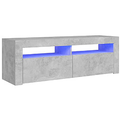 vidaXL Meuble TV avec lumières LED gris béton 120x35x40 cm