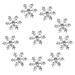 10pcs 14mm Boutons Strass Cristal Motif Flocon de Neige DIY Scrapbooking Artisanat Décor