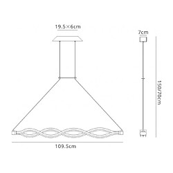 Luminaire Center Suspension LED intégré Sahara Chrome poli 70 Cm