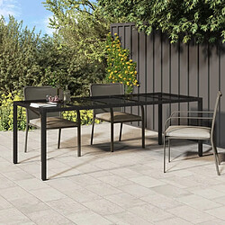 Maison Chic Table de jardin | Table d'extérieur Noir 250x100x75 cm Verre trempé et poly rotin -GKD49105