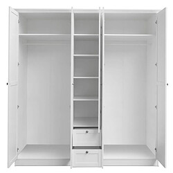 Homestyle4U Armoire blanche avec tiroirs 5 portes