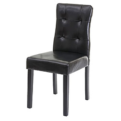 Mendler 4x chaise de salle à manger HWC-E58, fauteuil ~ similicuir noir, pieds foncés