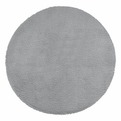 Tapis Rond Imitation Fourrure Doucea 80cm Gris