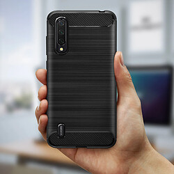 Acheter Avizar Coque Xiaomi Mi 9 Lite Souple Finition Carbone Effet Métal Brossé Noir