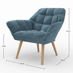 Rendez Vous Deco Fauteuil Simba en tissu bleu