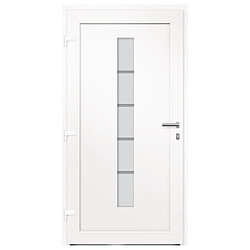 Acheter vidaXL Porte d'entrée Aluminium et PVC Blanc 100x200 cm