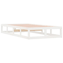 Avis vidaXL Cadre de lit sans matelas blanc 90x190 cm bois massif