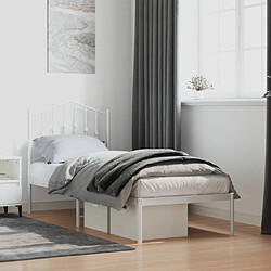 Maison Chic Lit adulte - Cadre de lit métal avec tête de lit,Structure du lit Contemporain pour chambre blanc 75x190 cm -MN12726