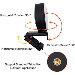 Webcam 1080P avec microphone et éclairage, luminosité réglable sur 3 niveaux, caméra d'ordinateur Plug and Play, adaptée pour Skype, Zoom, FaceTime, Hangouts, PC/Mac/ordinateur portable/MacBook/tablette