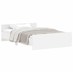 Maison Chic Lit adulte - Cadre Structure de lit avec tête de lit Contemporain/pied de lit blanc 120x200 cm -MN28657