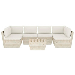 Avis Maison Chic Salon de jardin palette 7 pcs avec coussins - Table et chaises d'extérieur - Mobilier/Meubles de jardin Moderne épicéa imprégné -MN62403