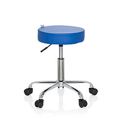 Tabouret / siège pivotant / siège technique OPERATOR II simili-cuir bleu chrome hjh OFFICE